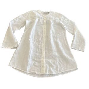 Chico’s 100% Linen Button-Front Shirt size 2  (12-14)